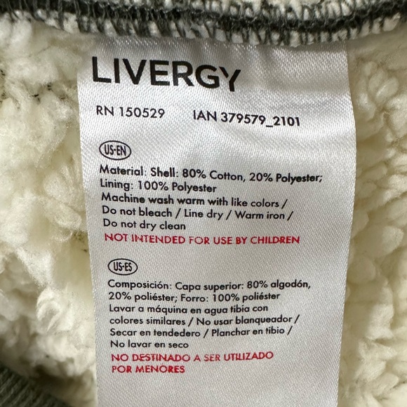 NEW Livergy Sherpa Lined Deep Green 30" Zipper X-Long Hem Hoodie Sweatshirt XXL - Picture 14 of 15